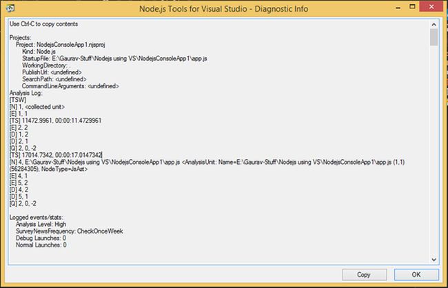 Diagnostic report of a typical nodejs